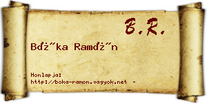 Bóka Ramón névjegykártya
